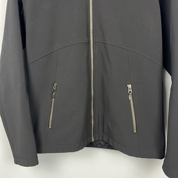 Marmot Furlong soft shell black zip faux fur lined hood large women’s coat - Picture 3 of 9